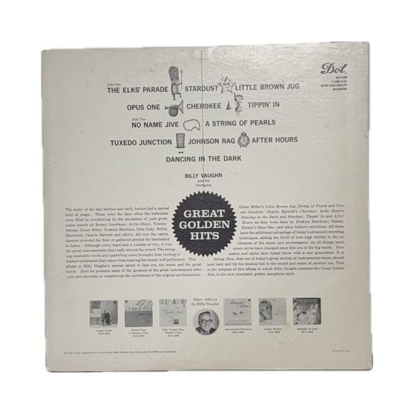 Billy Vaughn Great Golden Hits Vinyl Record - Picture 2 of 2